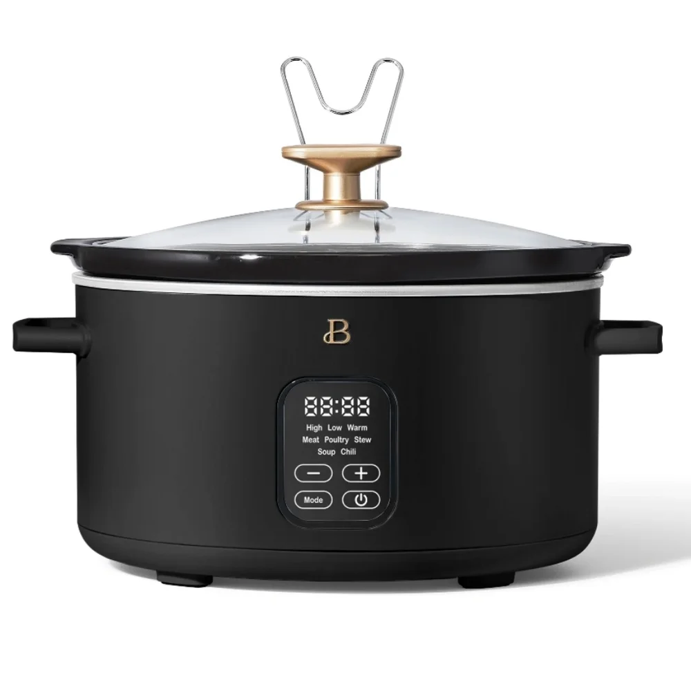 Beautiful 6 Qt Programmable Slow Cooker, Black Sesame by Drew Barrymore